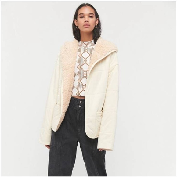 Urban Outfitters Heidi teddy hooded oversized jacket reversible - Picture 1 of 9